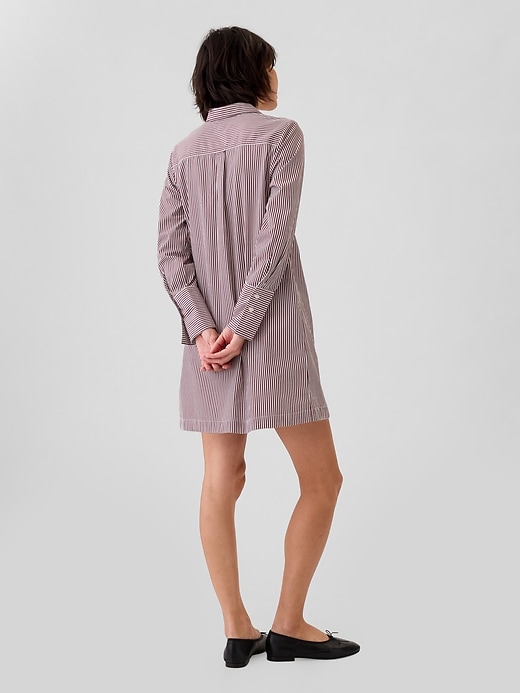 2 of 8 showing, with the color red stripe of product Organic Cotton Mini Shirtdress