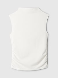 Modern Funnel-Neck Ruched Tank Top