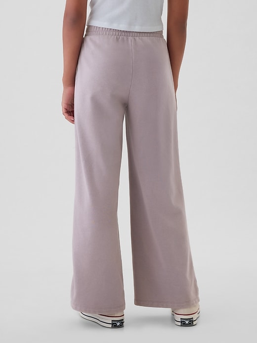 2 of 8 showing, with the color dusty mauve of product Kids VintageSoft Wide-Leg Sweatpants