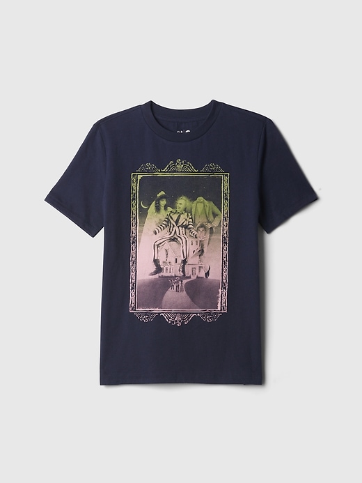 1 of 8 showing, with the color navy uniform of product Kids Beetlejuice Graphic T-Shirt
