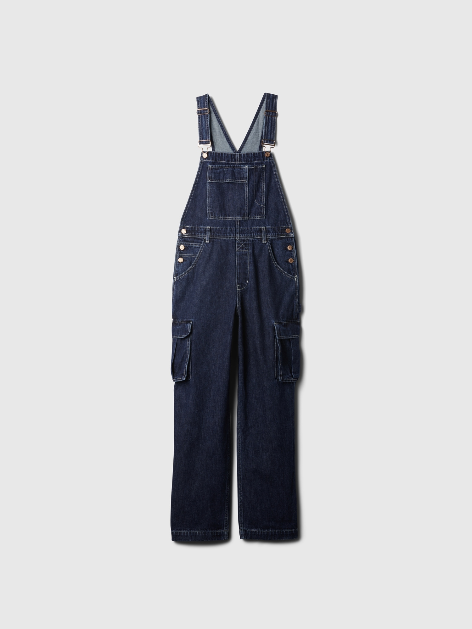 Женские комбинезоны Gap Relaxed Denim Cargo Overalls — фото 6