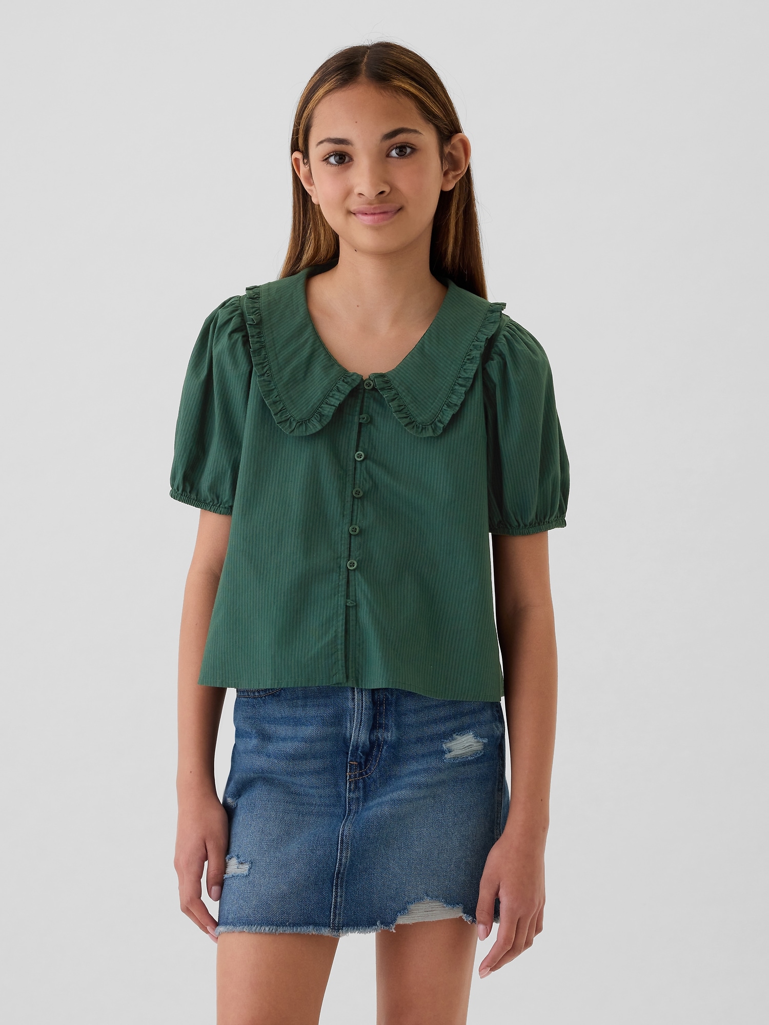 Kids Ruffle Collar Shirt
