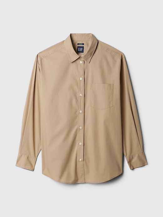 gap oversized dress shirt Organic Cotton Poplin Big Shirt