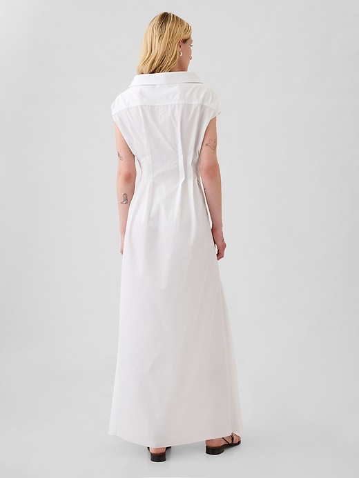 2 of 8 showing, with the color optic white of product Poplin Shirtdress Created by Zac Posen