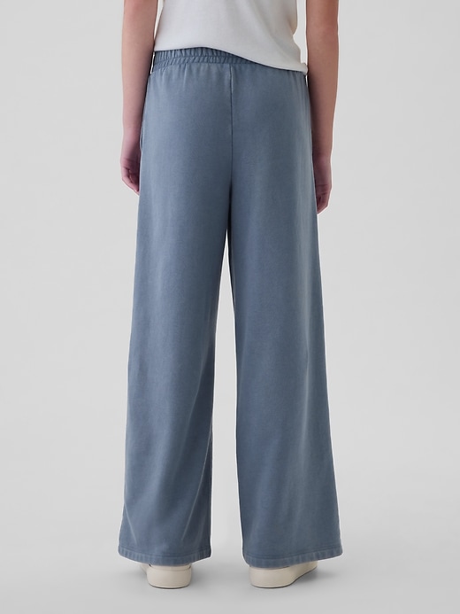 2 of 8 showing, with the color bainbridge blue of product Kids VintageSoft Wide-Leg Sweatpants