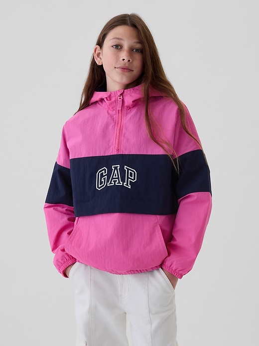 1 of 8 showing, with the color lavender mist of product Kids Recycled Anorak Windbreaker