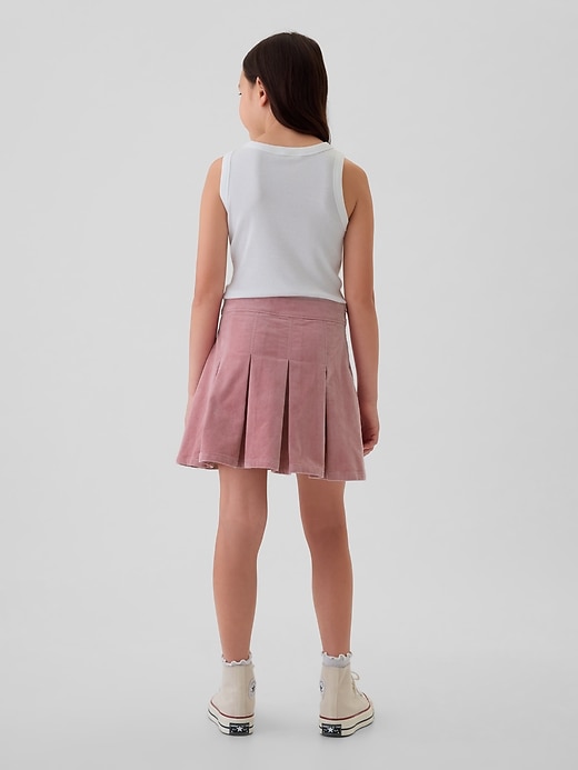 2 of 8 showing, with the color Lilas pink of product Kids Corduroy Pleated Skirt