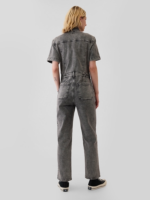 2 of 8 showing, with the color black wash of product Denim Jumpsuit