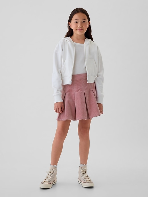 1 of 8 showing, with the color Lilas pink of product Kids Corduroy Pleated Skirt