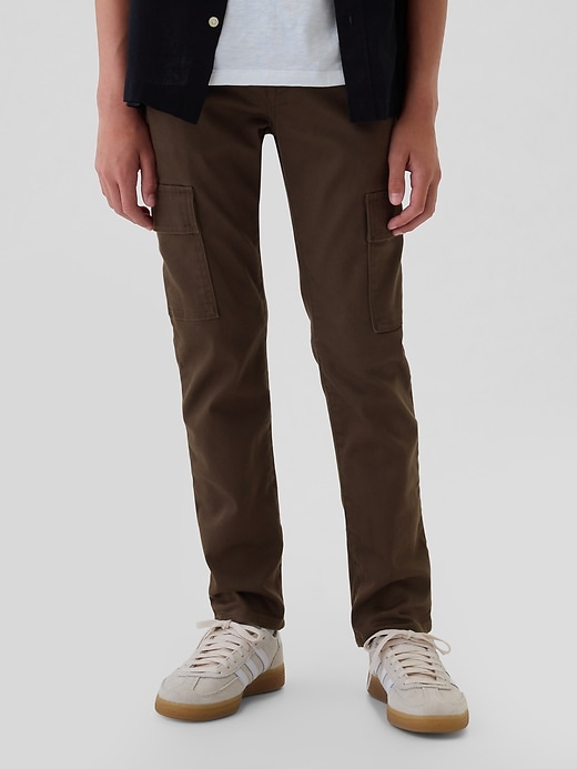 2 of 8 showing, with the color Brown of product Kids Slim City Cargo Jeans