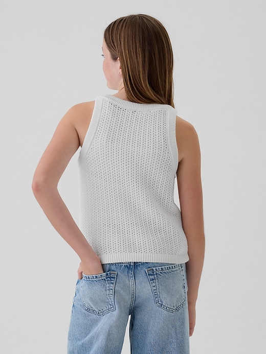 2 of 8 showing, with the color new off white of product Kids Crochet Tank Top