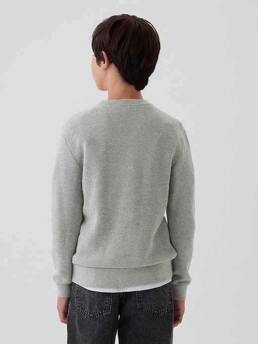 2 of 8 showing, with the color light heather grey of product Kids Textured Sweater