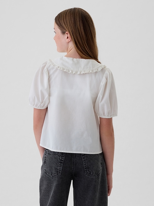 2 of 8 showing, with the color new off white of product Kids Ruffle Collar Shirt