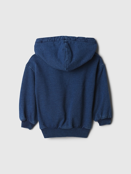 2 of 8 showing, with the color deep blue wash of product Baby & Toddler Vintage Soft Logo Hoodie
