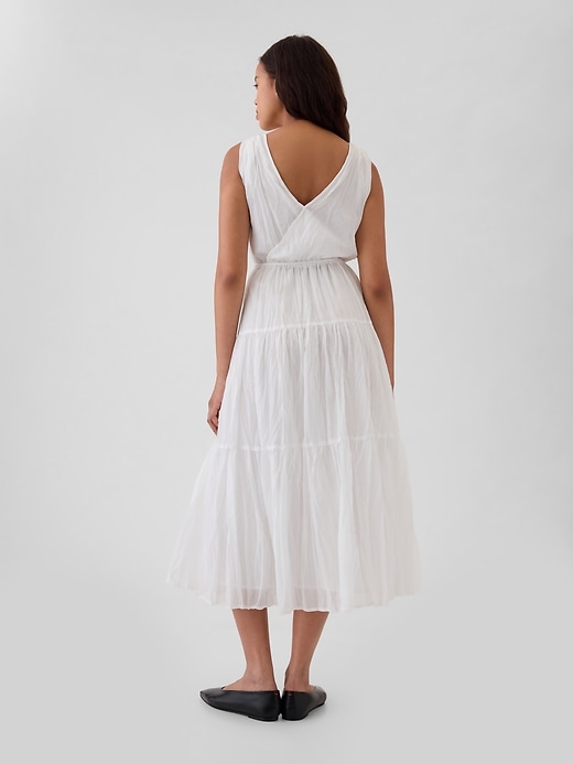 2 of 8 showing, with the color new off white of product Pleated Tiered Maxi Dress