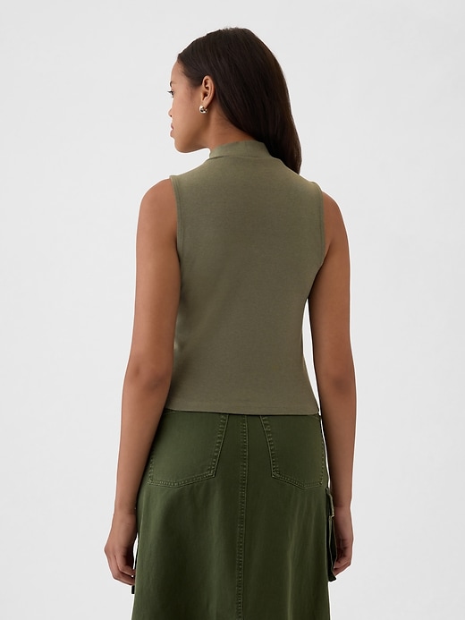 2 of 8 showing, with the color olive green of product Modern Mockneck Tank Top