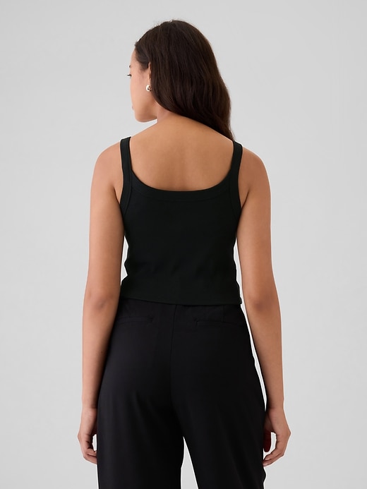 2 of 8 showing, with the color black of product Modern Rib Cropped Tank Top