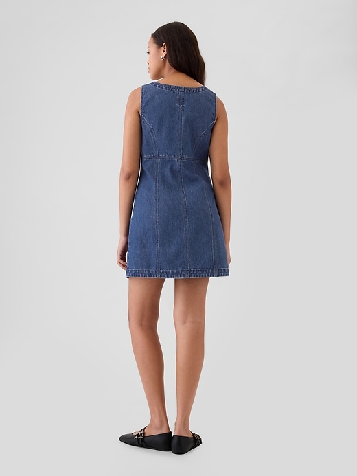 2 of 8 showing, with the color medium wash of product GapHeritage Denim Mini Dress