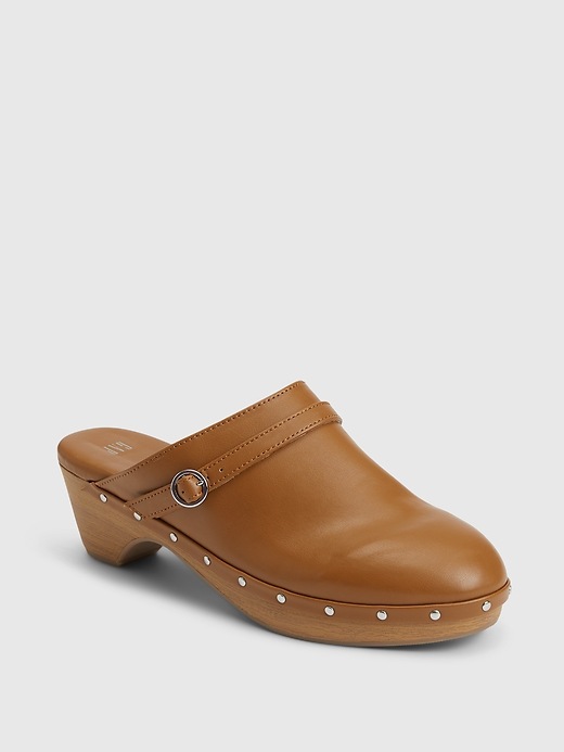 Image number 1 showing, Faux-Leather Clogs