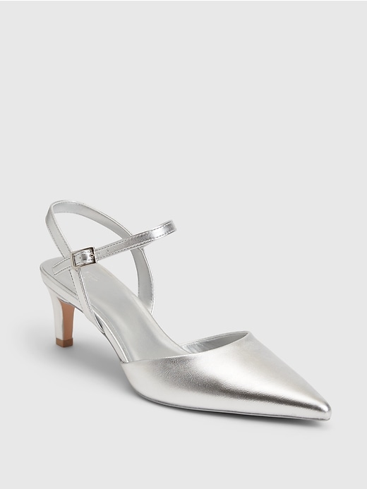 1 of 8 showing, with the color silver of product Metallic Pointy Heels