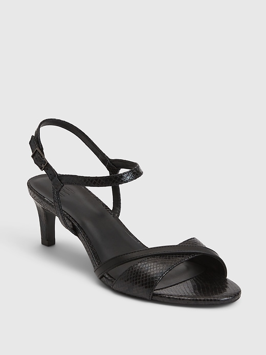 1 of 8 showing, with the color black snake print of product Strappy Heels