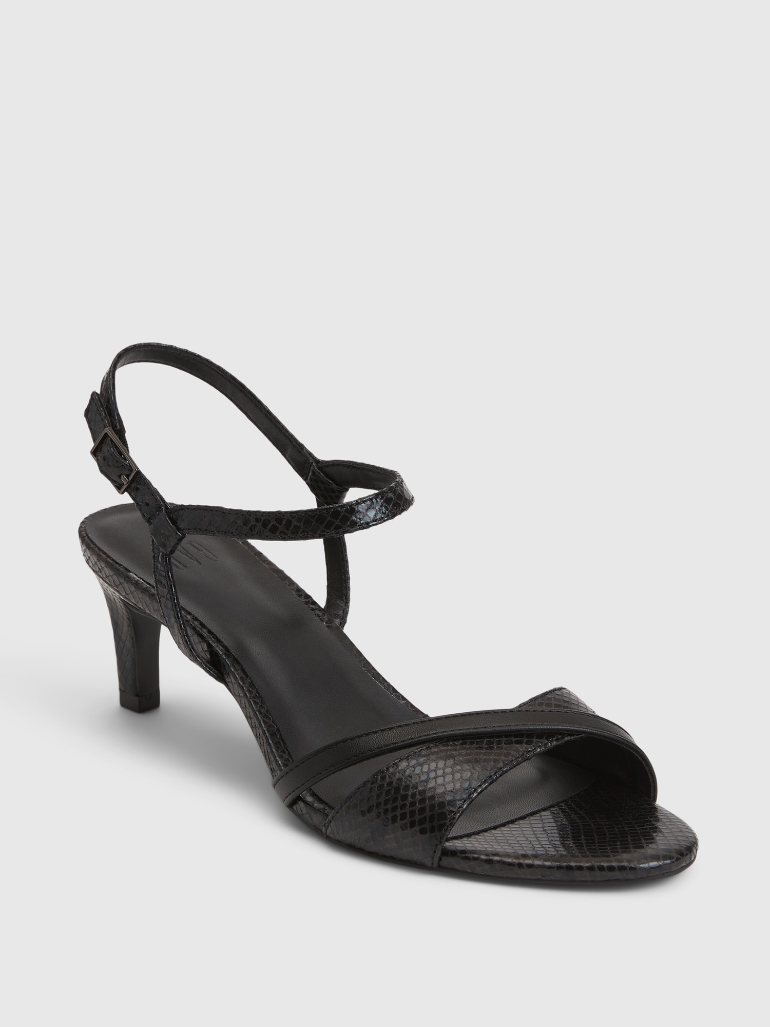 Женские туфли Gap Strappy Heels, цвет: Чёрный змеиный с принтом