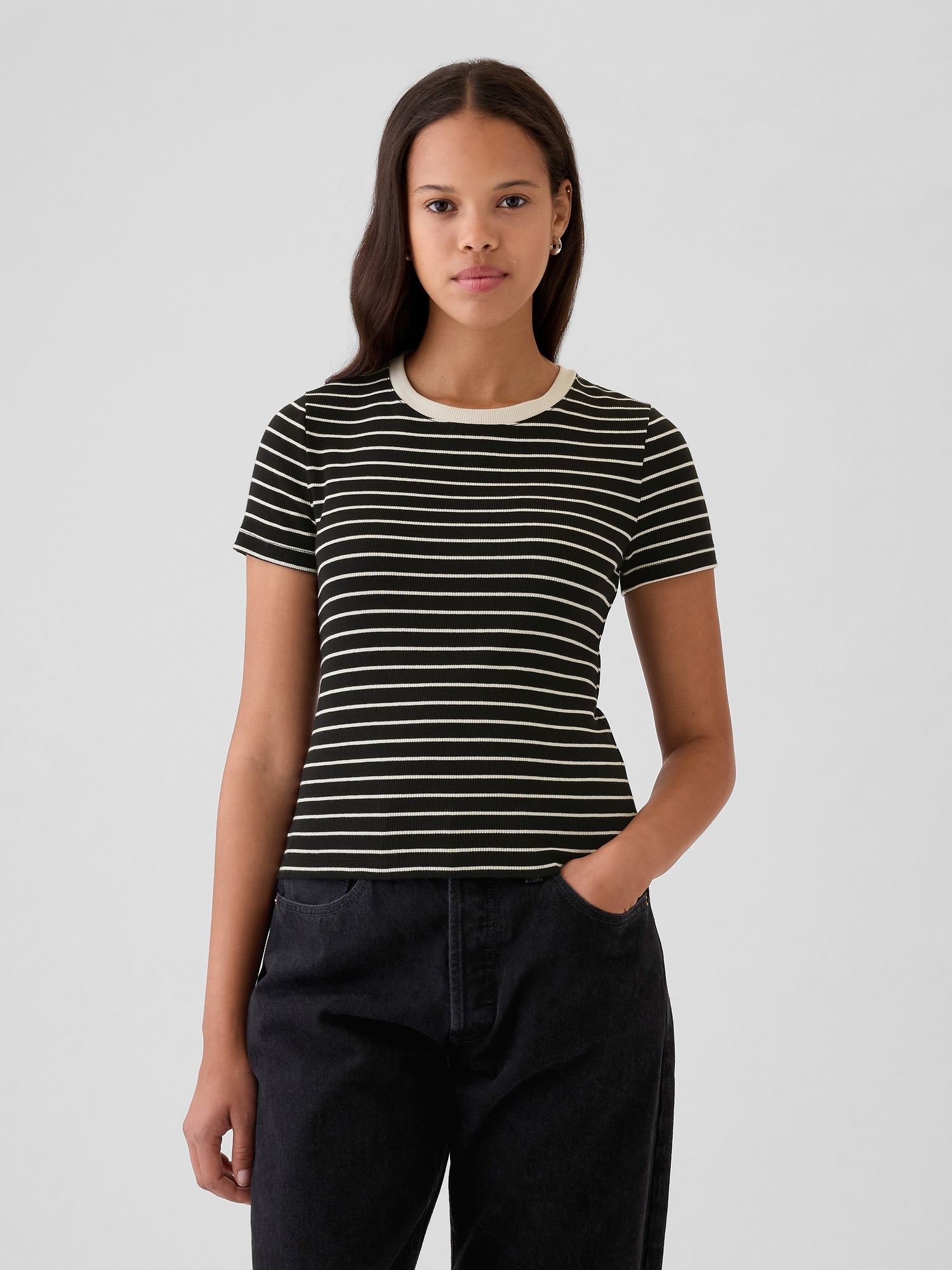 Modern Rib Cropped T-Shirt