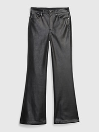 High Rise Vegan Leather '70s Flare Pants