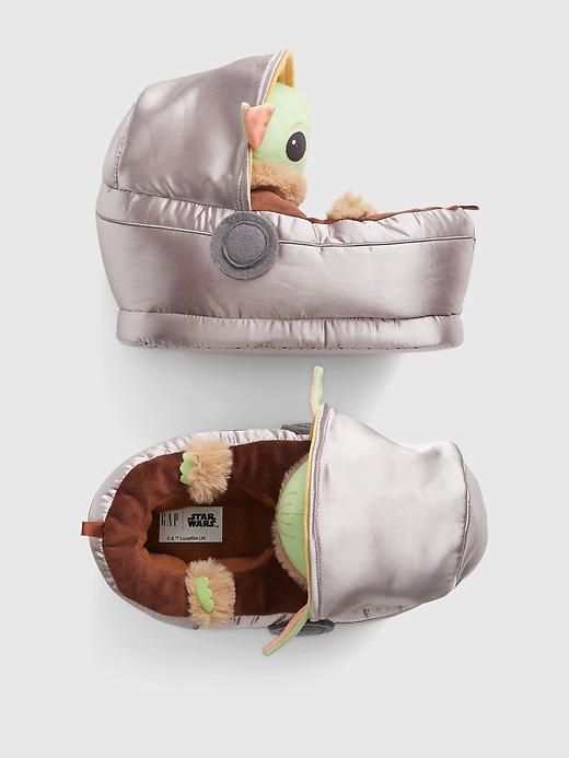 1 of 8 showing, with the color multi of product GapKids &#124 Star Wars™ Grogu™ Slippers