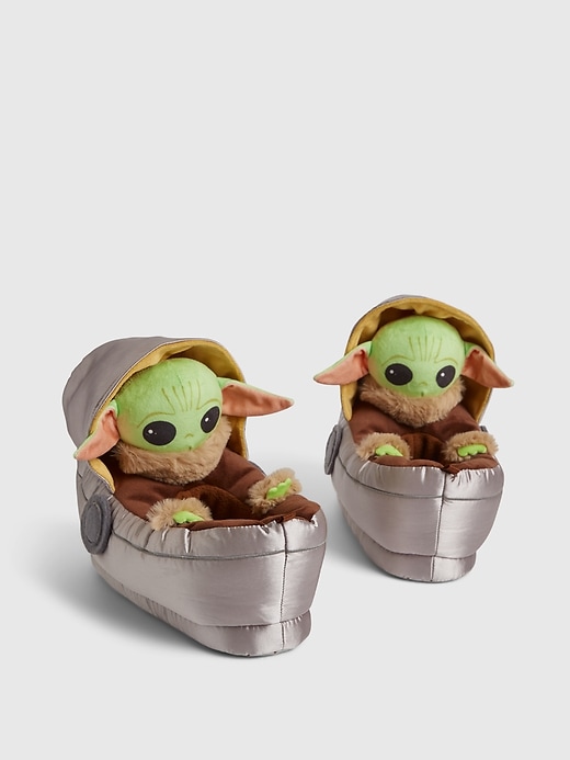 2 of 8 showing, with the color multi of product GapKids &#124 Star Wars™ Grogu™ Slippers