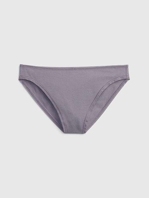 1 of 8 showing, with the color storm grey of product Organic Stretch Cotton Mid Rise Bikini Brief