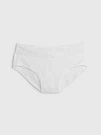 Organic Stretch Cotton Lace-Trim Hipster