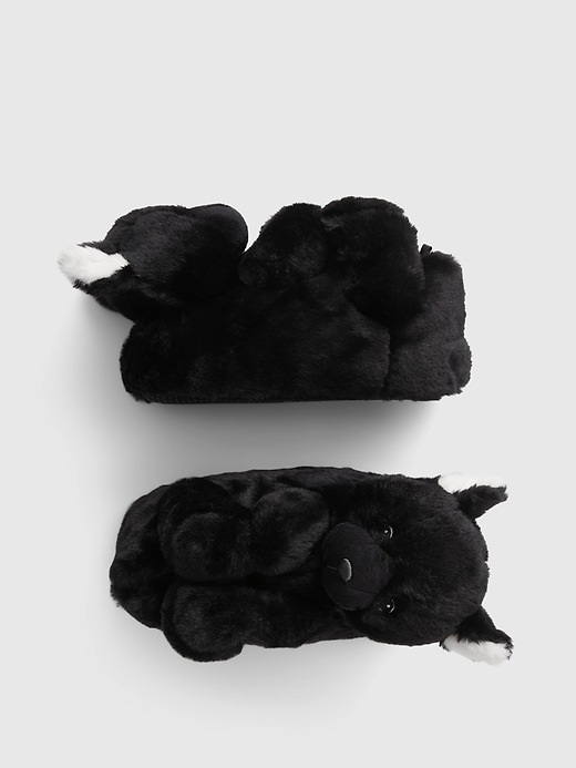 1 of 8 showing, with the color true black of product Kids Cozy Cat Slippers