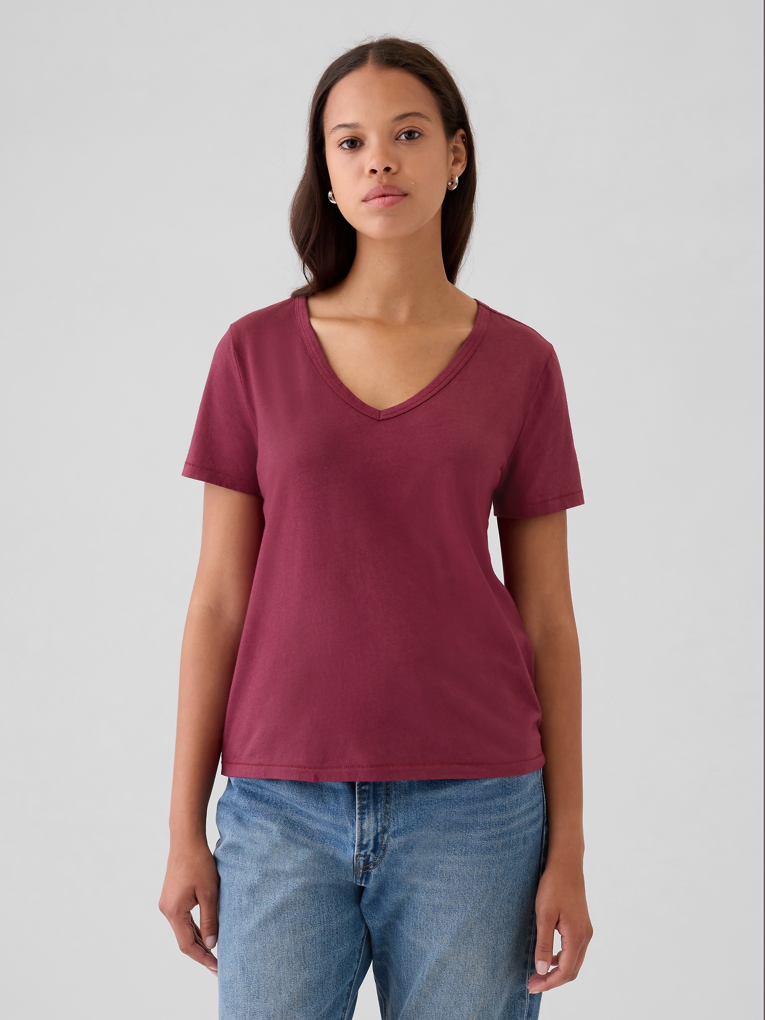 Organic Cotton Vintage V-Neck T-Shirt | Gap