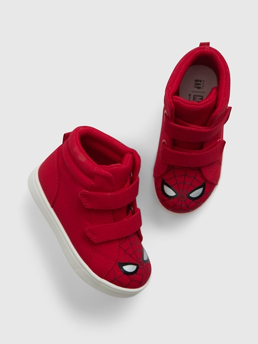 1 of 8 showing, with the color MODERN RED of product Baby & Toddler Marvel Superhero High-Top Sneakers