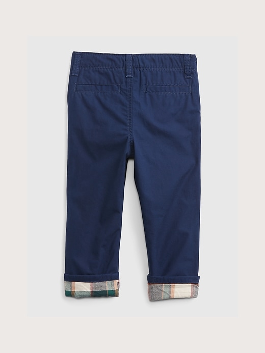 2 of 8 showing, with the color elysian blue of product Toddler Lined Khakis