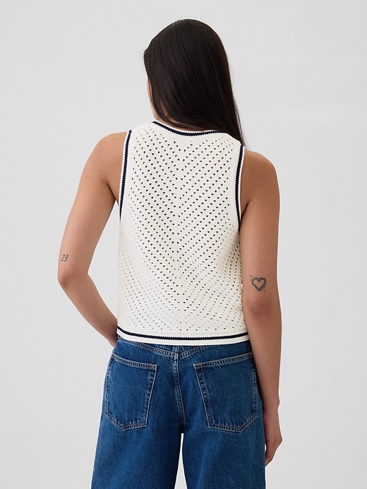 2 of 8 showing, with the color new off white of product Crochet Tank Top