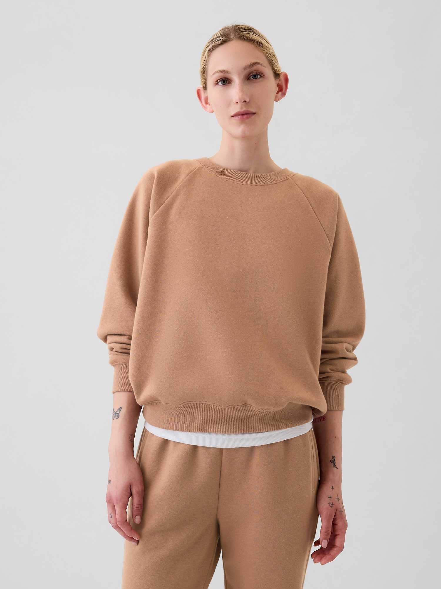 VintageSoft Raglan Sweatshirt - Bronze Blushed Brown
