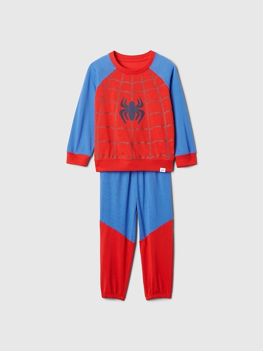 1 of 8 showing, with the color spider-man of product Baby & Toddler Marvel Recycled Spider-Man Costume PJ Set