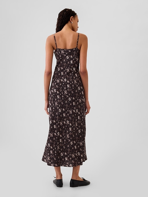 2 of 8 showing, with the color brown floral of product Pintuck Midi Dress