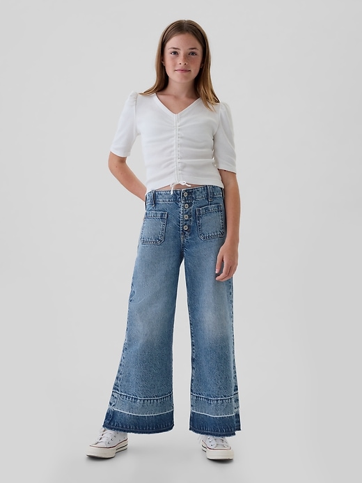 Image number 6 showing, Kids High Rise Stride Wide-Leg Ankle Jeans