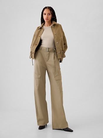 High Rise Baggy Cargo Trousers