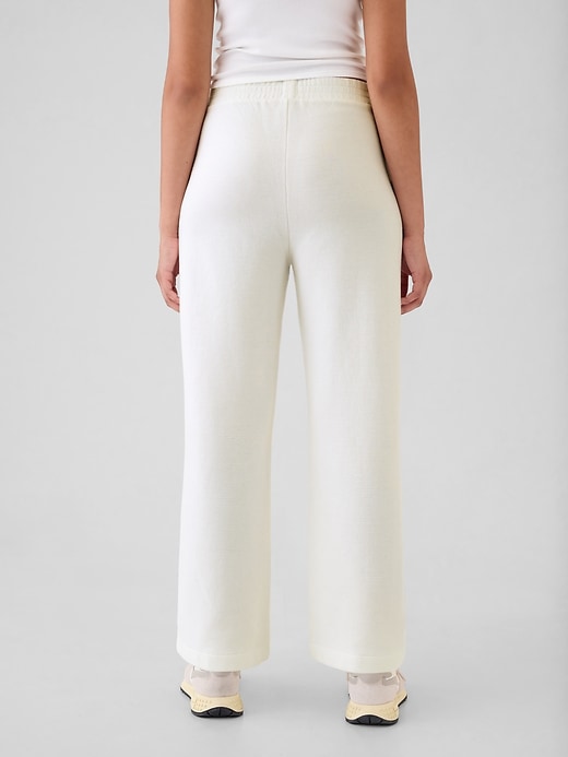 2 of 8 showing, with the color new off white of product Textured Wide-Leg Ankle Sweatpants