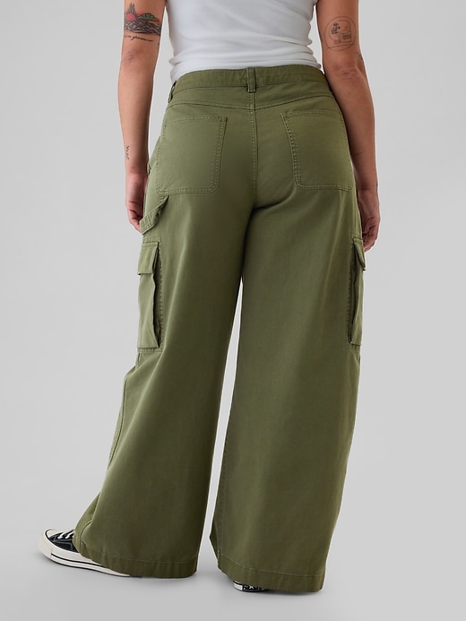 Image number 4 showing, Mid Rise Cargo Baggy Khakis