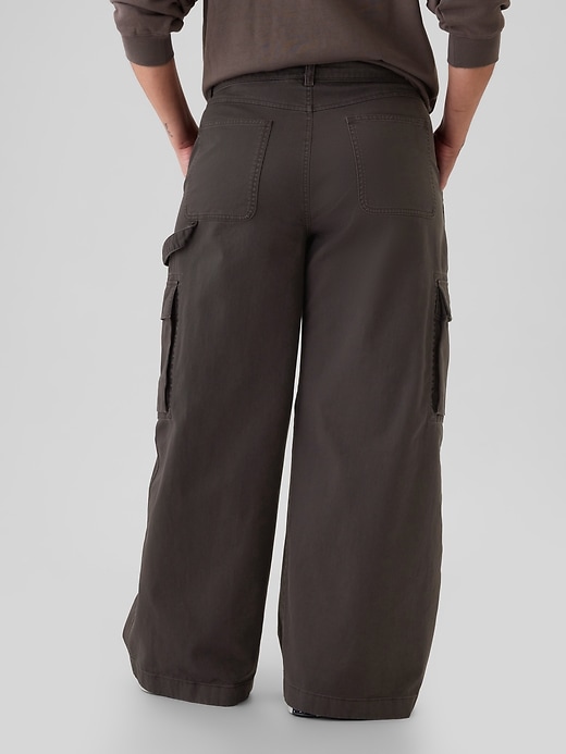 Image number 4 showing, Mid Rise Cargo Baggy Khakis