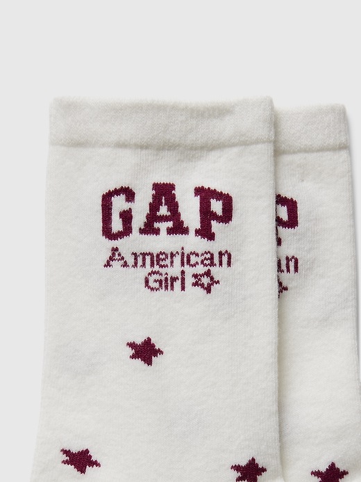 2 of 8 showing, with the color new off white of product Gap × American Girl Logo Crew Socks