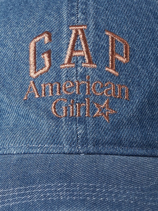 2 of 8 showing, with the color medium wash of product Gap × American Girl Logo Denim Baseball Hat