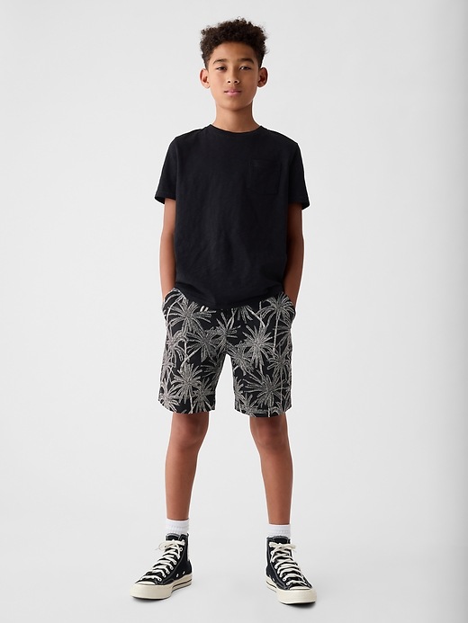 1 of 8 showing, with the color white floral of product Kids Linen-Cotton Shorts
