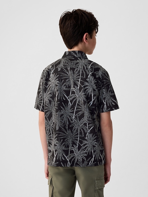 2 of 8 showing, with the color white floral of product Kids Linen-Cotton Shirt