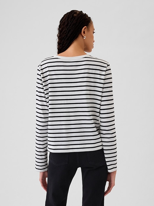 2 of 8 showing, with the color white and black stripe of product Organic Cotton VintageSoft T-Shirt